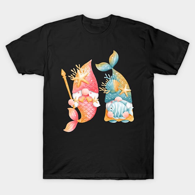 Cute Mermaid Gnomes Mermaid Love Mermaid Life T-Shirt by ALUX